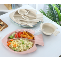 Fish Shape Wheat Straw Tableware Set for Baby